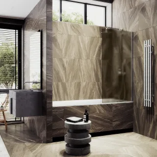 Шторка на ванну MaybahGlass MGV-72-5ш 40см хром матовый